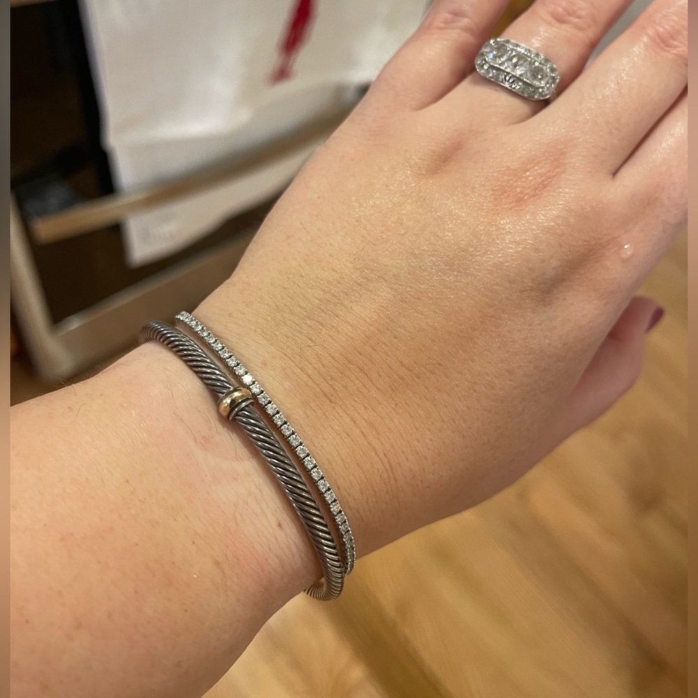 NWT David Yurman Cable Classics Bracelet in Sterling Silver & 18K Rose Gold